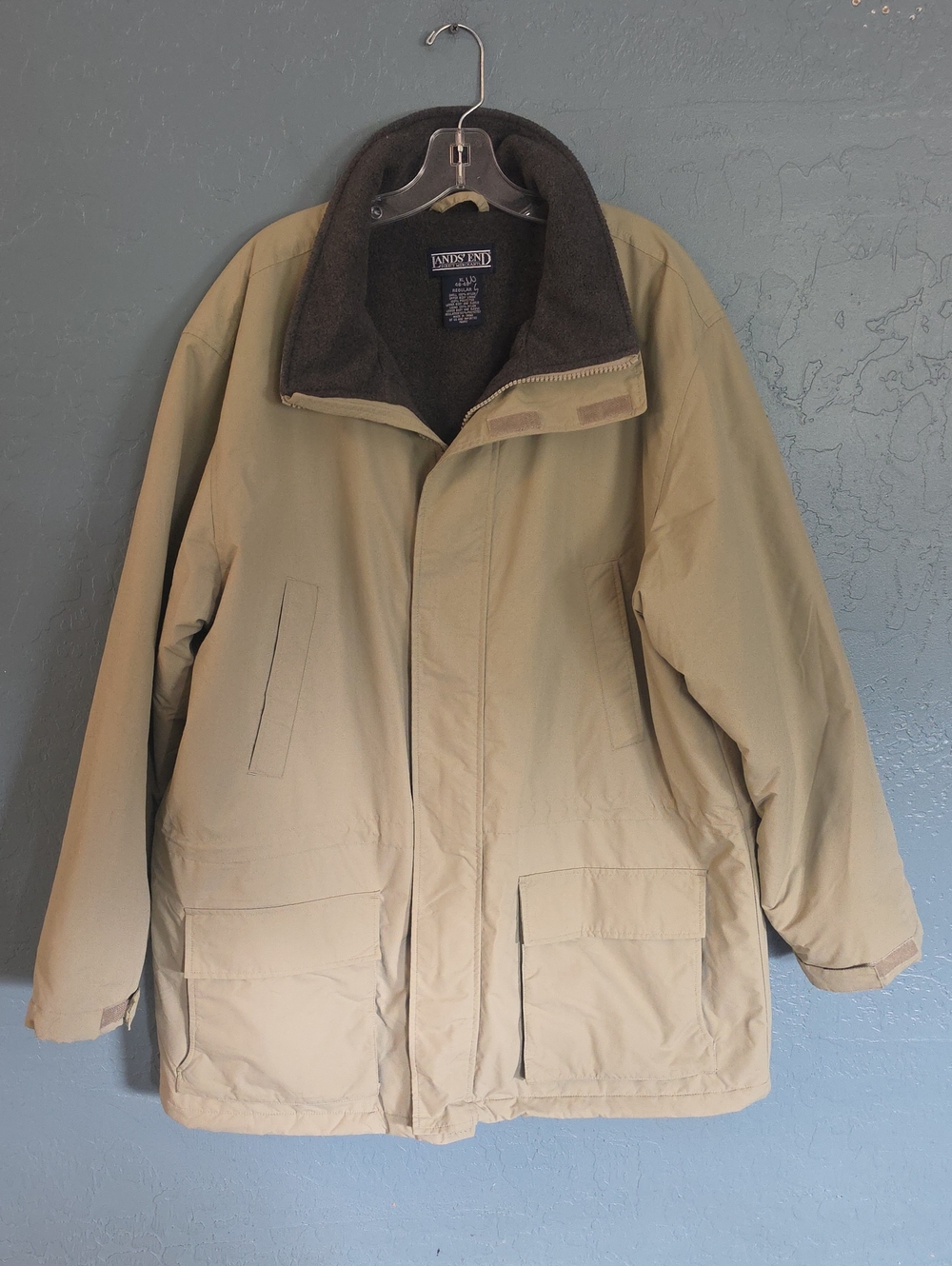 Lands' End Men’s Khaki Beige Puffer Parka